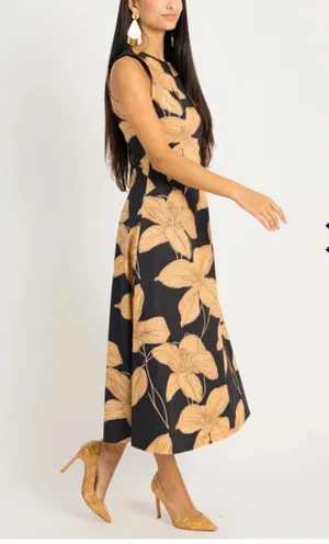 The Clothing Exchange Company NWOT Black and Tan Floral Dress thumbnail 2