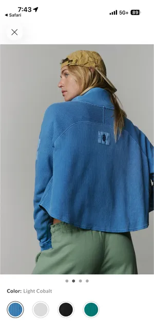 free people blue sweatshirt thumbnail 2