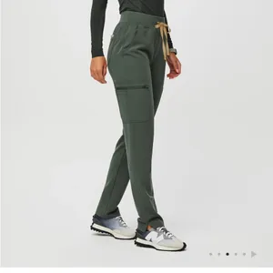 Figs Women's Yola high waisted pants - Dark Green thumbnail 2