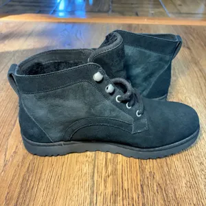 UGG Bethany Boots Womens 8‎ Black Suede Lace Up Sheepskin Booties 1012532 thumbnail 9