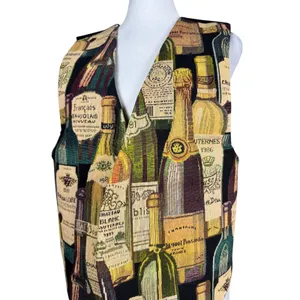 Vintage ‘90s French Wines Tapestry V-Neck Open Front Vest thumbnail 3
