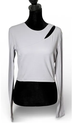 lululemon Aligned Angles Long Sleeve Crop Top Womens 6 8 Cut Out Workout thumbnail 1