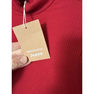 Reformation Jeans Maya Cherry Red Ribbed Turtleneck Mini Dress Long Sleeves XS thumbnail 9