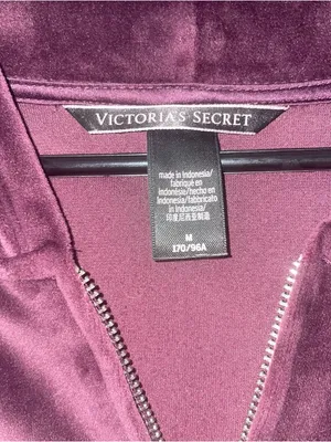 Victoria's Secret Velour Zip up Hoodie in Plum thumbnail 2