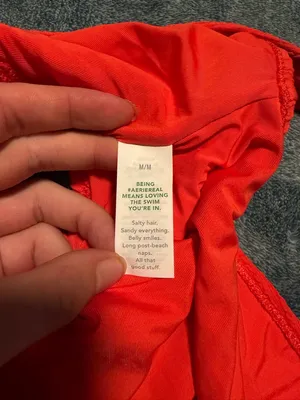 NWOT Aerie Crinkle Birthday Scoop Cheekiest One Piece‎ Swimsuit Size Medium Red thumbnail 6