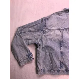 H&M‎ &Denim Trucker Jacket Women 3XL Blue Acid Wash Oversized Jean Coat thumbnail 11