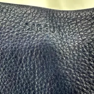 Baggu Tote Milled Leather Nubuck Bag Handbag Natural Interior Pocket Navy Blue thumbnail 7