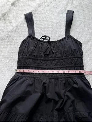 Aritzia Sunday Best Martine Poplin Dress Black Medium Cotton Sleeveless thumbnail 7