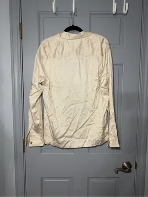 H&M Cream Button-Front Blazer Jacket oversized, could fit medium thumbnail 4