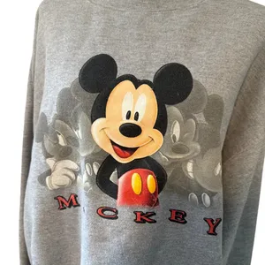 RARE Vintage Disney Store Big Print Mickey Mouse Crewneck Gray Xtra Large thumbnail 2