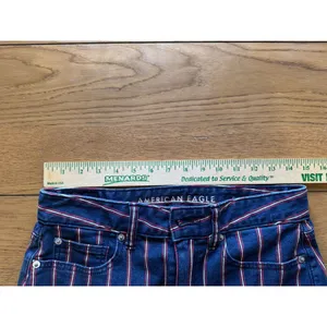 American Eagle Women Size‎ 6 Mid Rise Pinstripe Mini Jean Skirt Super Stretch thumbnail 4
