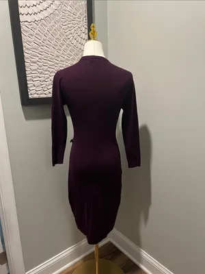 Calvin Klein Plum Wrap-Style Midi Dress thumbnail 4