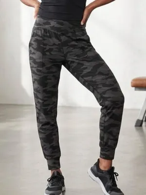 Athleta Salutation Camo‎ Jogger Black Gray Joggers Small thumbnail 2