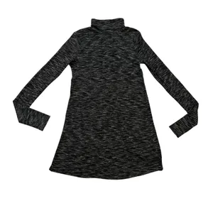 We The Free Free People Space Dye Turtleneck Mini Dress Split Back Black Grey S thumbnail 2
