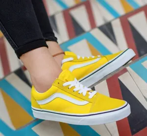 VANS Old Skool Suede/Canvas Sneakers, Yellow - Size 8.5-Mens / Size 10-Women thumbnail 1
