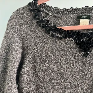 J.Crew Y2K Sequin Lambswool Sweater Cozy Grey Layer thumbnail 3