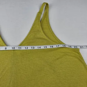 Intimately Free People Chartreuse Yellow Ribbed V-Neck Flowy Tank Top Small thumbnail 5