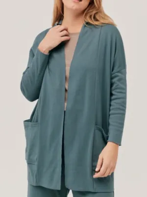 Pact Airplane Wrap Cardigan 100% Organic Cotton Womens XL XXL Green thumbnail 2