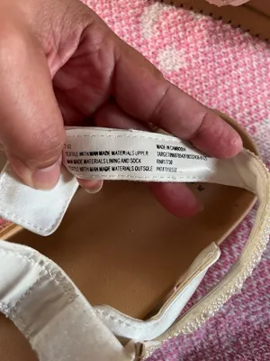 A New Day Women's Beige White Pearl Beaded Flat Synthetic Sandals Size 7.5 thumbnail 5