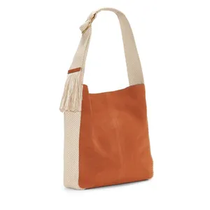 Lucky Brand Adyn Brown Suede Leather Boho Hobo Slouchy Bag Purse thumbnail 14