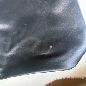 Black Faux Leather Slouchy Hobo Shoulder Bag Minimalist Y2K Style thumbnail 2