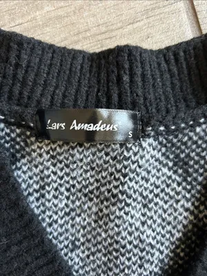 Black & White Argyle V-Neck Sweater Vest thumbnail 2
