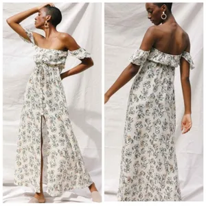 Yireh Lina maxi‎ dress in magnolia Sz M off the shoulder Sz M thumbnail 2