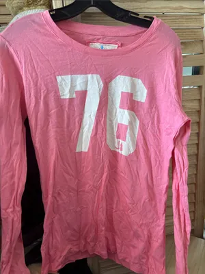Jimmi Jamms Pink Long-Sleeve Number 76 Sleep Tee Medium thumbnail 1