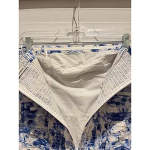 Abercrombie & Fitch Elan Drop Waist Strapless Dress Small Tall Blue White Floral thumbnail 5