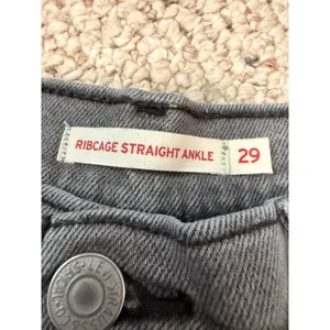 Levi's Ribcage Straight Ankle Jeans Gray Charcoal High Rise W29 L27 Indie thumbnail 4