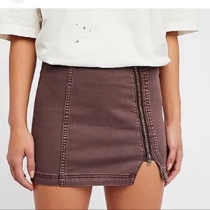 Free People Black Zip Up Denim Pencil Mini Skirt thumbnail 1