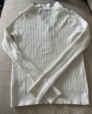 Marled Reunited Ivory Sweater With Black Tipping thumbnail 6