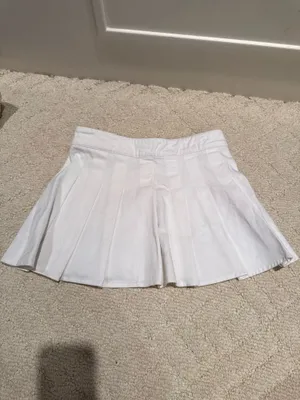 Motel Rocks White Pleated Jean Skirt thumbnail 5