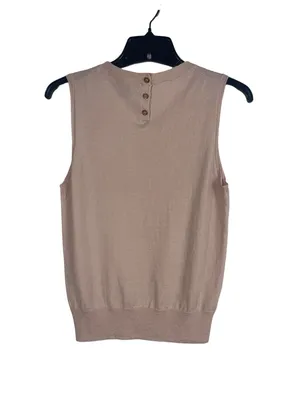 J. Crew 100% Merino Wool Sleeveless Sweater Shell Top Blush Minimalist Preppy M thumbnail 2