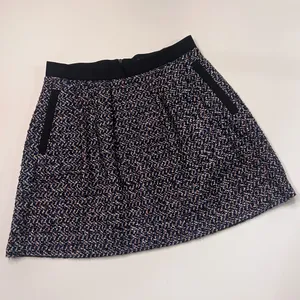 French Connection Multi-Color Tweed w/ Black Contrast A-Line Mini‎ Skirt Size 6 thumbnail 4