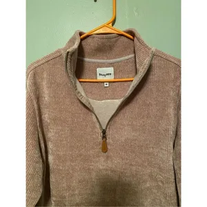 Prissy Jane Brown Beige 1/4 Zip Pullover Size Medium Tan thumbnail 4