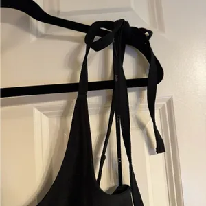 Lulus black full length‎ dress with tied sleeve, medium thumbnail 6