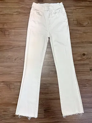 MOTHER Hustler Ankle Fray Jeans 23 Fairest of Them All White $228 thumbnail 2