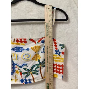 Midnight Sky Tropical Beach Print 2 Piece Set Skirt and Crop Top Small White thumbnail 13
