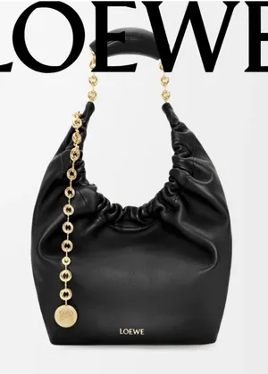 Loewe Small Squeeze bag in mellow nappa black lambskin thumbnail 1