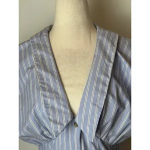 By Anthropologie Dress Women Small Blue White‎ Striped Pleated Midi Preppy Boho thumbnail 8