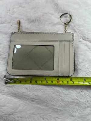 Michael Kors Pale Pink Saffiano Zip Card Case with Keyring D7 thumbnail 4