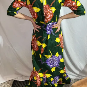 Boho, Tribal print homemade dress. Green Size L thumbnail 3