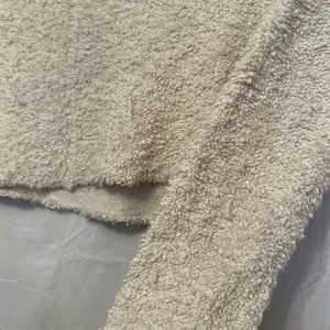 Free People‎ Size Large Beige Ivory Oversized Boucle Sweater V Neck Long Sleeve thumbnail 3