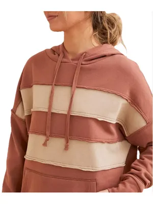 BKE Hoodie Womens M Brown Tan Cotton Pullover thumbnail 4
