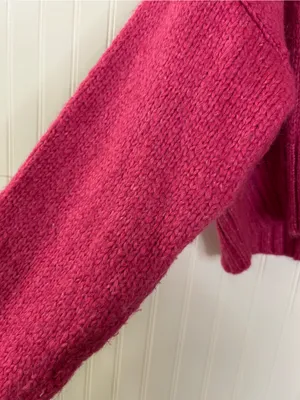 Zara Pink Open-Front Cropped Knit Cardigan Size Medium thumbnail 2