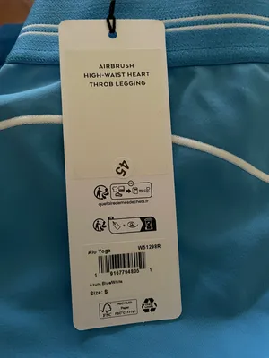 ALO Yoga Airbrush High Waist 7/8 Heart Throb Leggings Azure Blue White Size S thumbnail 9