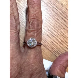 1 carat Moissanite Round Cut Ring with Accents Size 8 thumbnail 12