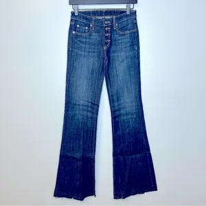 Carmar Flare Jordan Stretch Mid Rise Dark Wash Button Fly‎ Jeans Size 26 NWT thumbnail 3