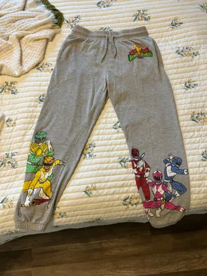 Mighty Morphin Power Rangers Sweatpants Gray Size M thumbnail 1